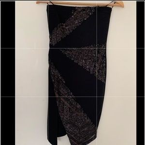 Guess asymmetrical black tube dress